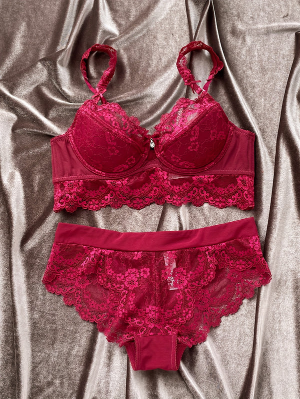 Conjunto de lingerie elegante feminino plus size