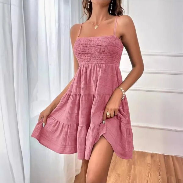 Vestido sem mangas Robe Femme Vestido