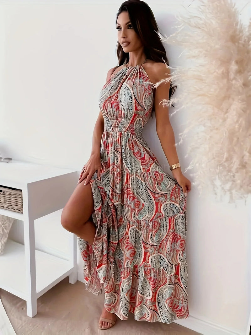 Vestidos femininos de cor contrastante elegantes soltos